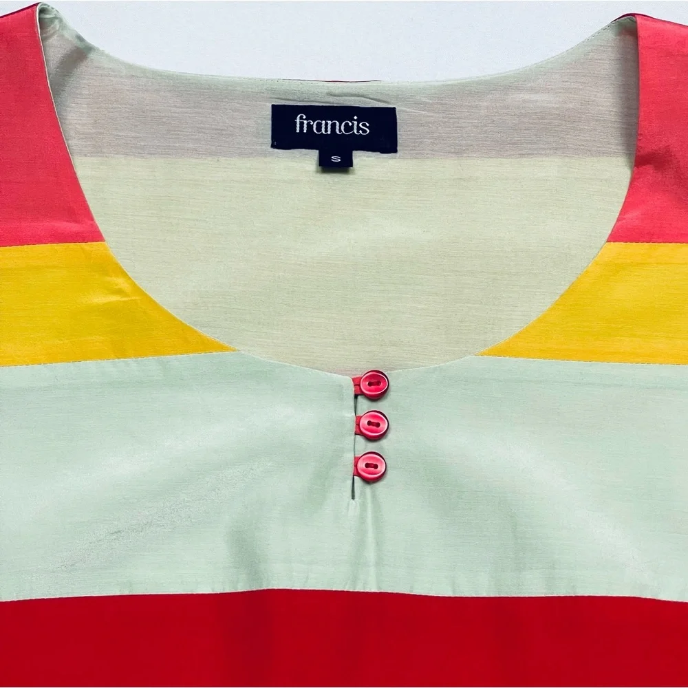 FRANCIS by Christian Francis Roth Silk Color-block Shift Dress - Picture 3 of 9